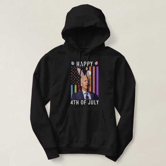 Grappig Joe Biden Happy E van 4 juli Hoodie (Design voorkant)
