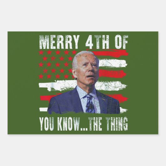 Grappig Joe Biden Merry 4th of You Know...The Thin Inpakpapier Vel (Voorkant 3)