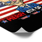 Grappig Joe Biden Merry 4th van Pasen Design Vierd Poster (Hoek)
