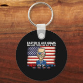 Grappig Joe Biden Merry 4th van Pasen Design Vierd Sleutelhanger (Voorkant)