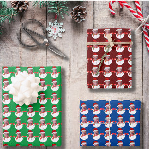 Grappig Joe Biden Sneeuwman Custom Face Foto Xmas Inpakpapier Vel