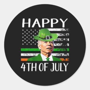 Grappig Joe Biden St Patr, 4 juli gedwarsboomd Ronde Sticker
