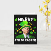Grappig Joe Biden St Patricks Day Merry 4th of Eas Kaart (Gele Bloem)