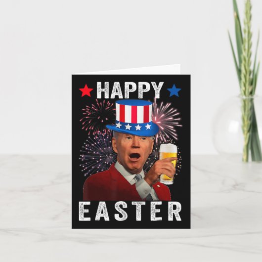Grappig Joe Biden verward Happy Easter voor 4e van Kaart (Voorkant)