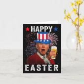 Grappig Joe Biden verward Happy Easter voor 4e van Kaart (Gele Bloem)