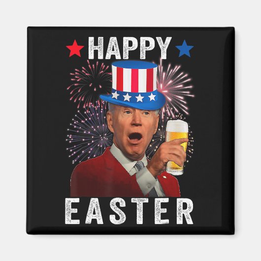 Grappig Joe Biden verward Happy Easter voor 4e van Magneet (Voorkant)