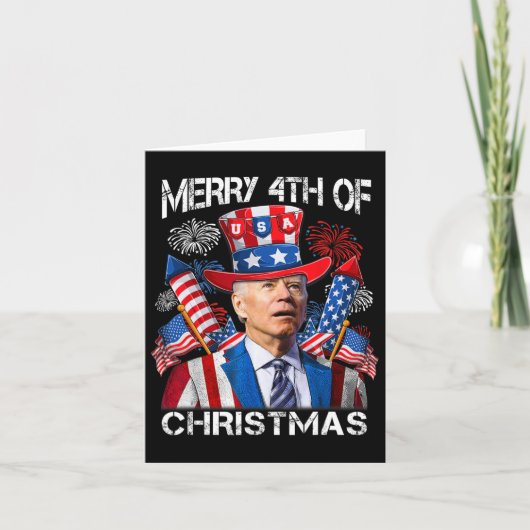 Grappig Joe Biden Vrolijk 4e van Kerstmis 4e van j Kaart (Voorkant)