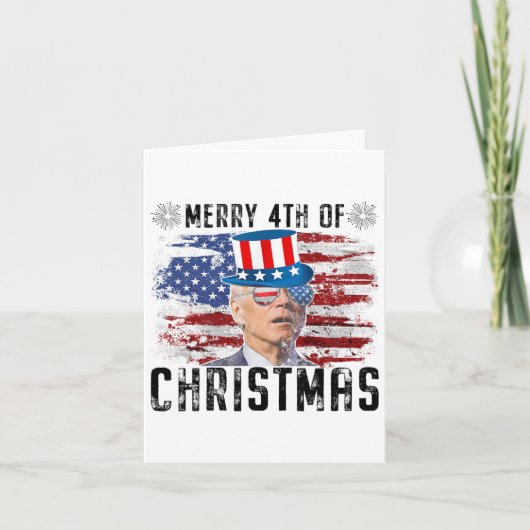 Grappig Joe Biden Vrolijk 4e van Kerstmis 4e van j Kaart (Voorkant)