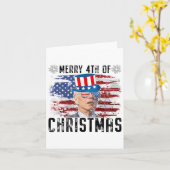 Grappig Joe Biden Vrolijk 4e van Kerstmis 4e van j Kaart (Gele Bloem)