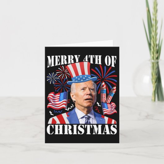Grappig Joe Biden Vrolijk 4e van Kerstmis 4e van j Kaart (Voorkant)