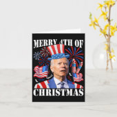 Grappig Joe Biden Vrolijk 4e van Kerstmis 4e van j Kaart (Gele Bloem)