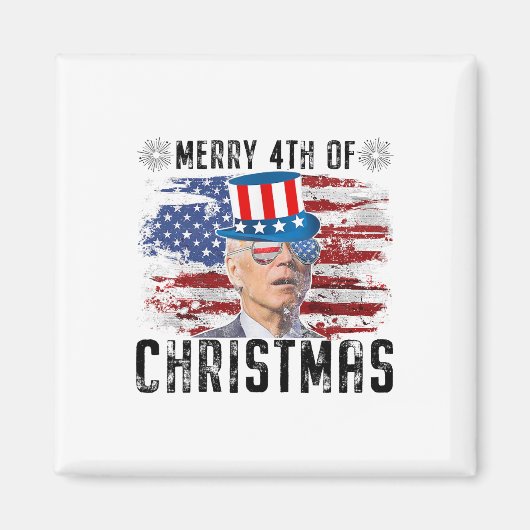 Grappig Joe Biden Vrolijk 4e van Kerstmis 4e van j Magneet (Voorkant)