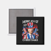 Grappig Joe Biden Vrolijk 4e van Kerstmis 4e van j Magneet (Voorkant / Achterkant)