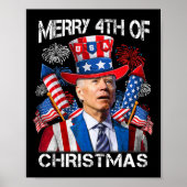 Grappig Joe Biden Vrolijk 4e van Kerstmis 4e van j Poster (Voorkant)