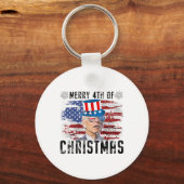 Grappig Joe Biden Vrolijk 4e van Kerstmis 4e van j Sleutelhanger (Voorkant)