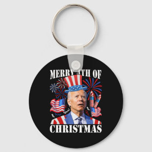 Grappig Joe Biden Vrolijk 4e van Kerstmis 4e van j Sleutelhanger