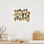 Grappig jongens met Gekke gezichten Poster (Keuken)