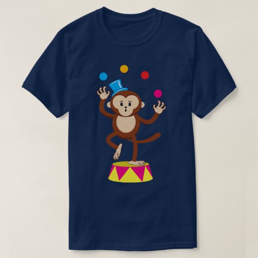 Grappig jongleren Circus Aap T Gift T-shirt (Design voorkant)