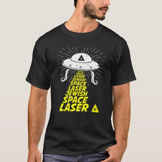 Grappig Joods Space Laser Meme UFO cadeau idee T-shirt (Voorkant)