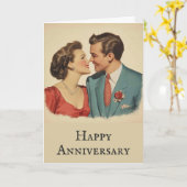 Grappig Jubileum  Classic Retro Paar Kaart (Gele Bloem)