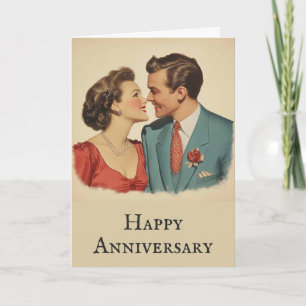 Grappig Jubileum Classic Retro Paar Kaart