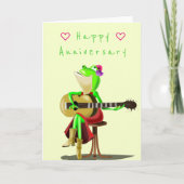 Grappig Jubileum Kaart Frog gitaar speler (Voorkant)