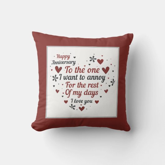 grappig Jubileum liefde woordkunst Kussen (Voorkant)