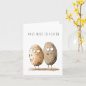 Grappig Jubileum Pun Humor Mash Gemaakt in Heaven Kaart (Gele Bloem)