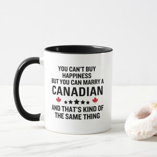 Grappig Jubileum Trouw met een Canadees Mok (Met donut)