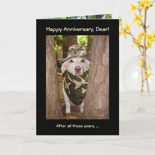 Grappig Jubileum van de vrouw van Hunter Kaart (Gele Bloem)