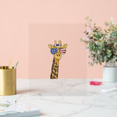 Grappig Juli 4th US Flag Patriottische Giraffe Acryl Bord (Huwelijk)