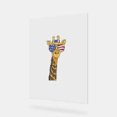 Grappig Juli 4th US Flag Patriottische Giraffe Acryl Bord (Hoek)