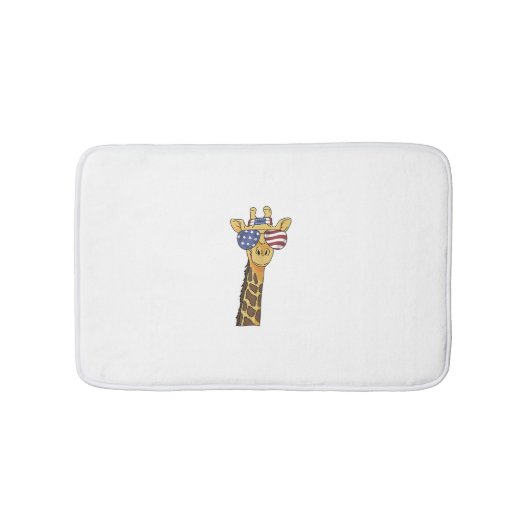 Grappig Juli 4th US Flag Patriottische Giraffe Badmat (Voorkant)