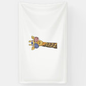 Grappig Juli 4th US Flag Patriottische Giraffe Spandoek (Verticaal)