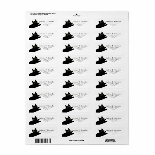 Grappig Jumping Acrobat Black Cat Kawaii Silhouett Etiket (Full Sheet)