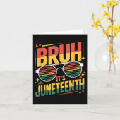 Grappig Juneteenth Bruh zijn Juneteenth 1865 Onafh Kaart (Gele Bloem)