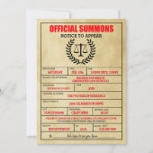 Grappig juridisch dagvaarding recht school afstude kaart (Voorkant)