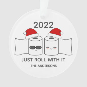 Grappig Just Roll With It Toiletpapier Koppel Ornament
