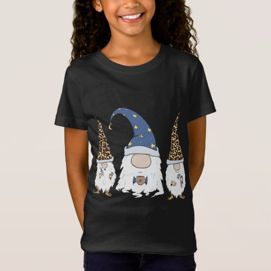 Grappig kabouter en koffieliefhebber Schattigee ka T-shirt (Voorkant)