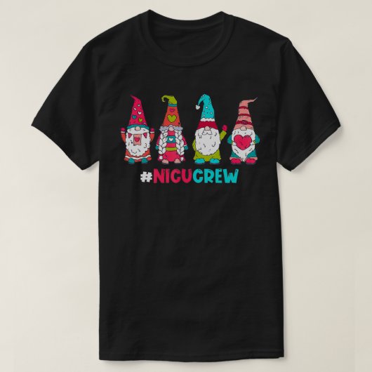 Grappig kabouter met harten NICU Crew Valentijnsda T-shirt (Design voorkant)