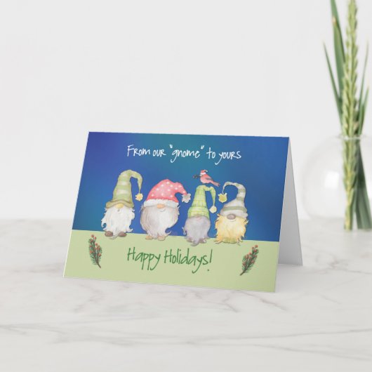 Grappig kabouter van ons huis naar uw vakantie kaart (Voorkant)