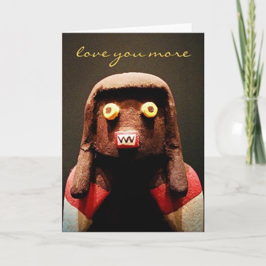 Grappig Kachina Doll Face Love You Meer Script vet Kaart (Voorkant)