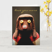 Grappig Kachina Doll Face Love You Meer Script vet Kaart (Gele Bloem)