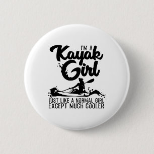 Grappig kajakgeschenk voor vrouwen Cool kajak meis Ronde Button 5,7 Cm