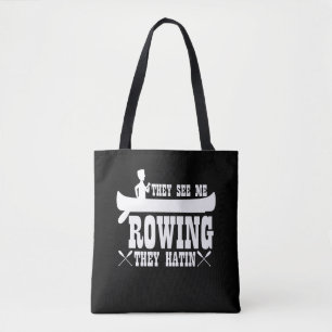 Grappig kajakken, ze zien me roeien tote bag