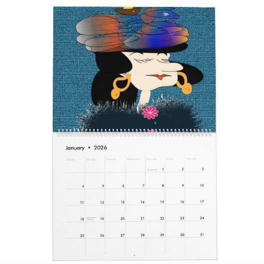 Grappig kalender voor vrouwen (Jan 2026)