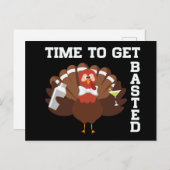 Grappig kalkoen tijd om vervloekte Thanksgiving Feestdagenkaart (Voorkant / Achterkant)