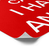 Grappig kalm houden en zorgen voor angst poster (Hoek)