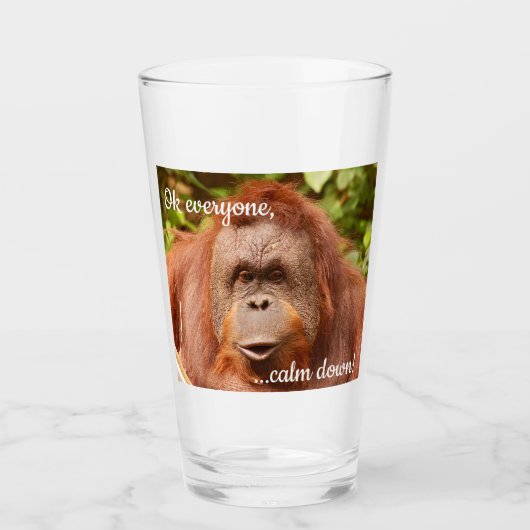 Grappig kalm orangutaan glas (Voorkant)