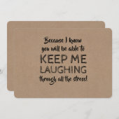 Grappig kalmerend bruidsmeisje voorstel kaart (Voorkant / Achterkant)